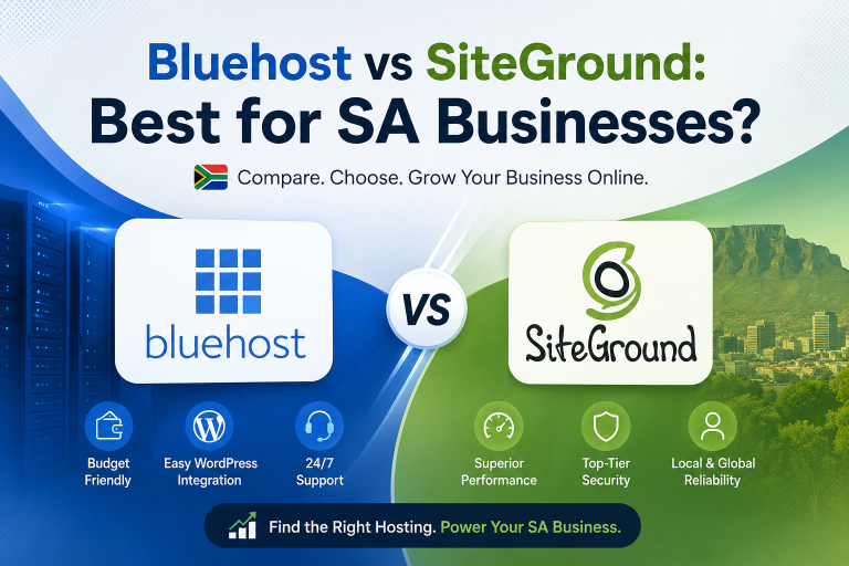 Bluehost vs SiteGround for SA businesses